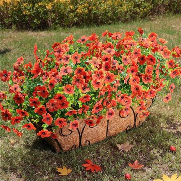 Artificial Fake Fall Mums Flowers Plants for Outdoor Outside Decoration,12Bundle - Picture 4 of 7